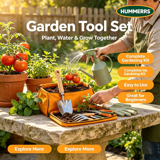 🌿HUMMERRS Garden Tool Set, Stainless Steel Gardening Kit Gardening Hand Tools for Planting, Digging and Weeding