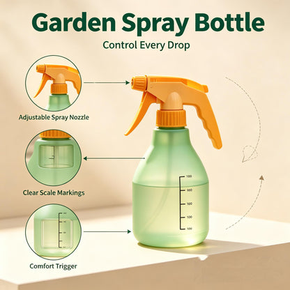 🌿HUMMERRS Garden Spray Bottle, Adjustable Nozzle Plant Mister Spray Bottle with Scale, Comfort Trigger Hand Sprayer for Indoor Outdoor Houseplants, Garden Watering, Cleaning